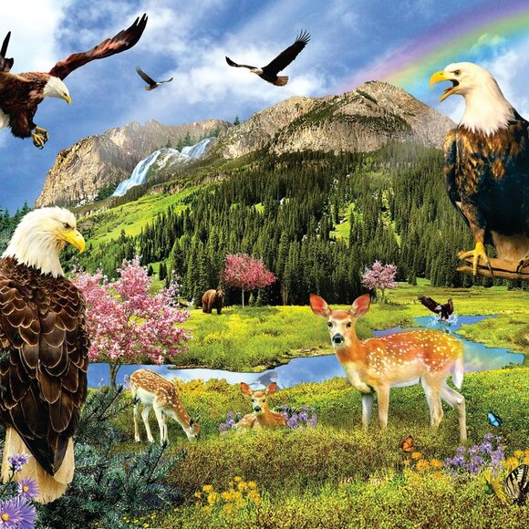 3/$55❤️new sealed EAGLE VALLEY by Lori Schory SunsOut 1000 pc puzzle Made in USA - Picture 4 of 9